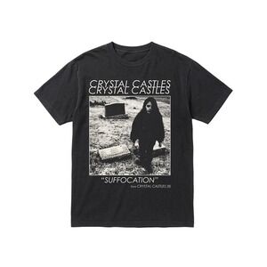 Crystal Castles Suffocation Graphic T-Shirt Washed Black Band Tee Album II